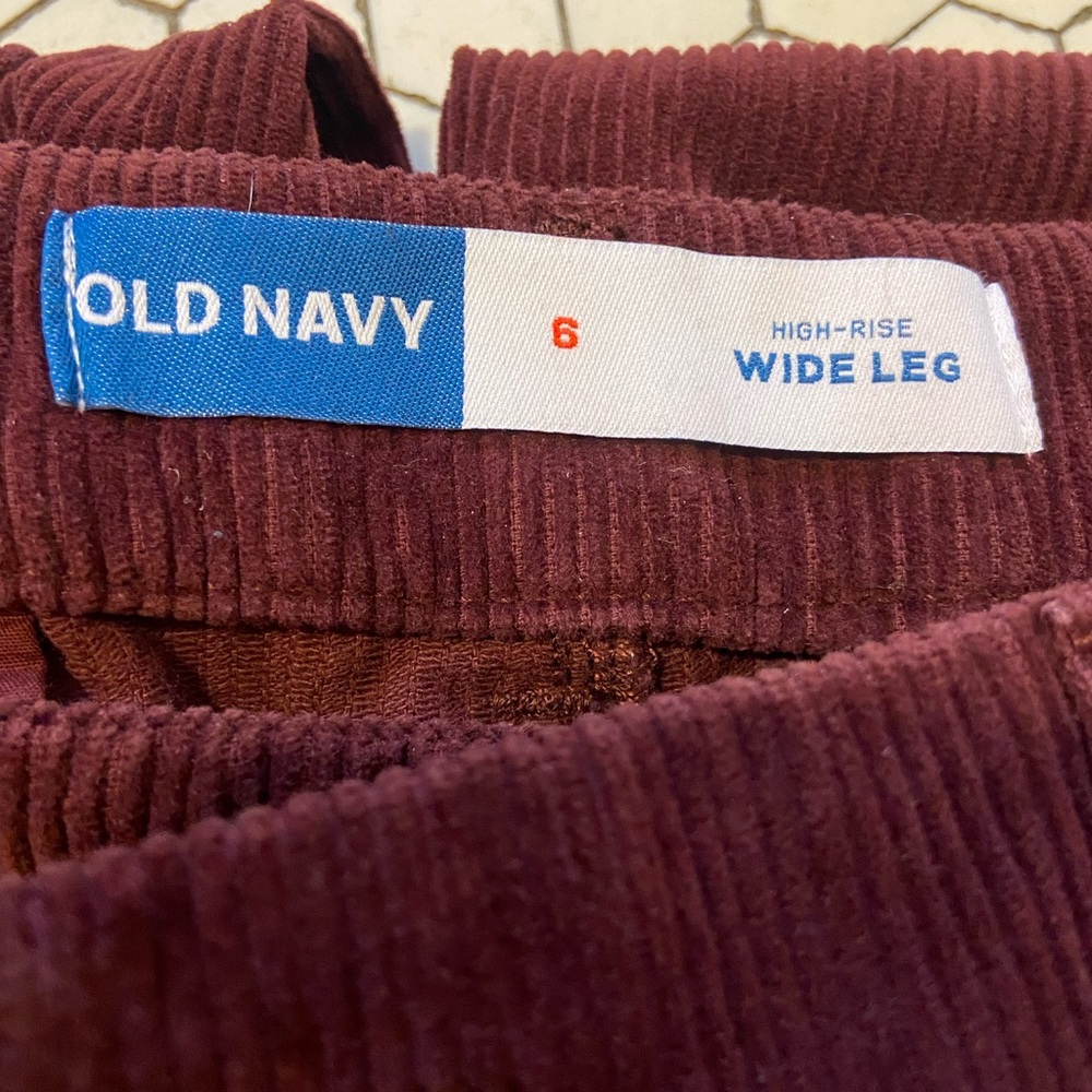 Old Navy  Maroon Corduroy Pants - Picture 2 of 2